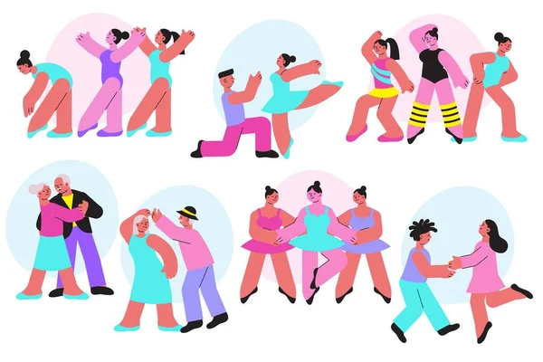 Σύνολο ανθρώπων της σχολής χορού — Διανυσματικό Αρχείο