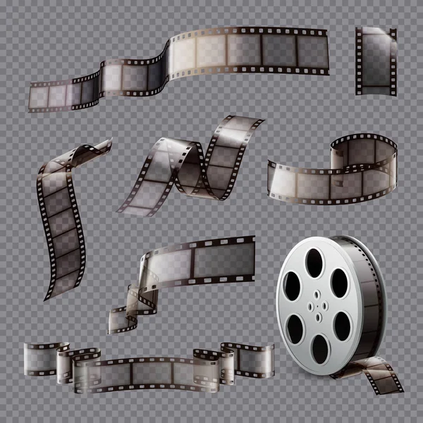 Film strisce trasparente Set — Vettoriale Stock