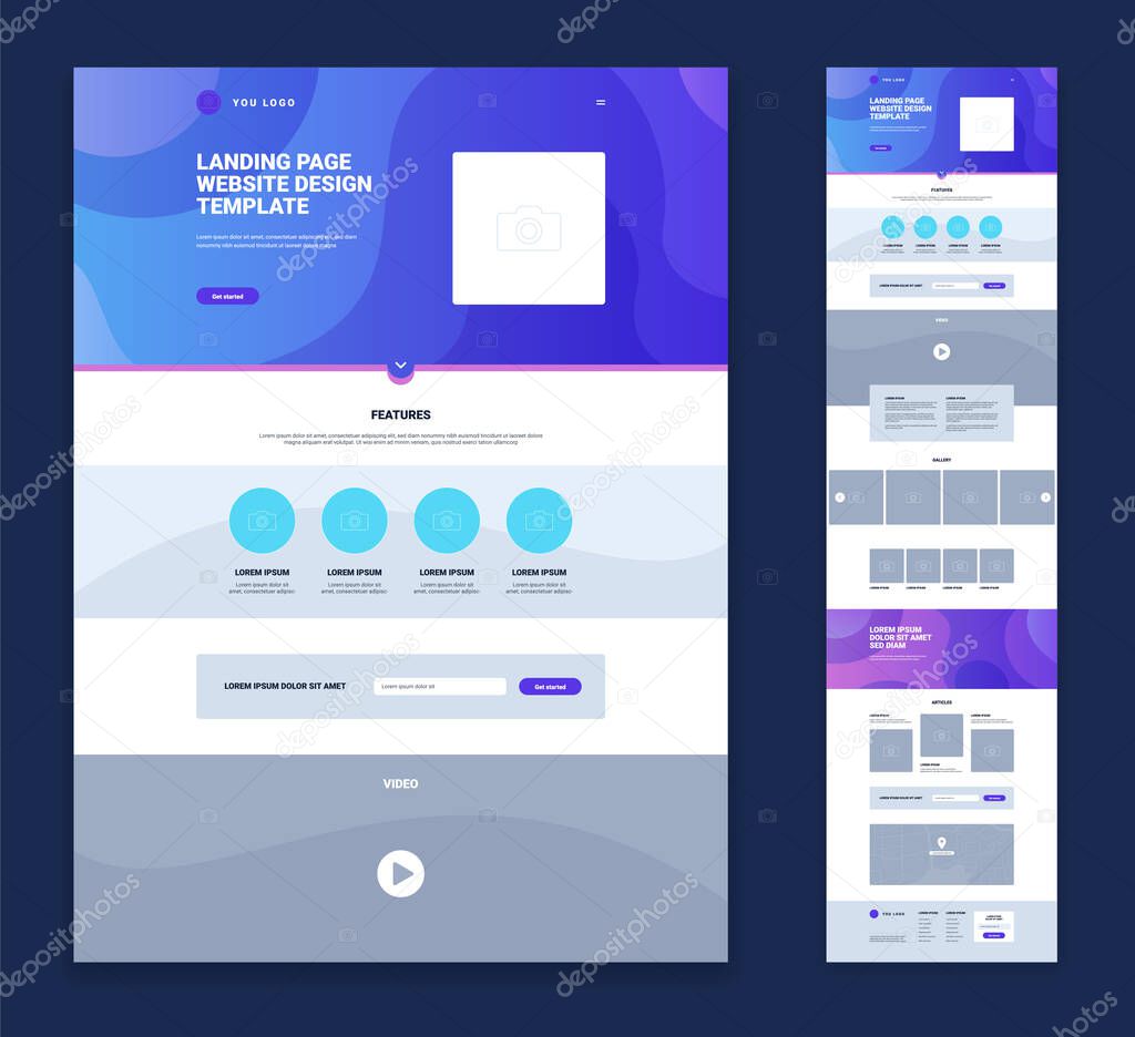 Landing Page Website Design Template Set