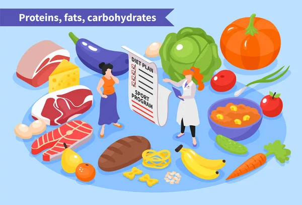 Composição do plano de dieta alimentar —  Vetores de Stock