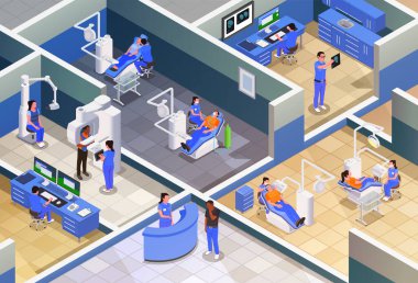 Stomatoloji Isometric Arkaplan