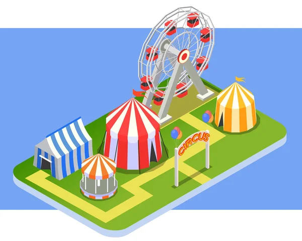 Cirkus Isometric Concept — Stockový vektor