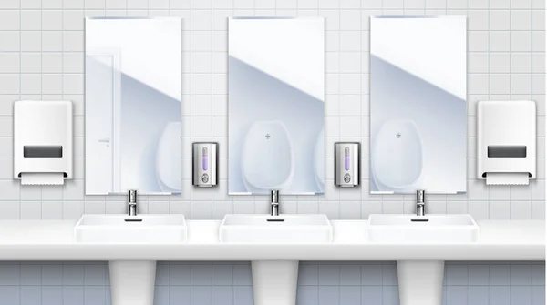 Public Toilet Interior Concept — Stock Vector