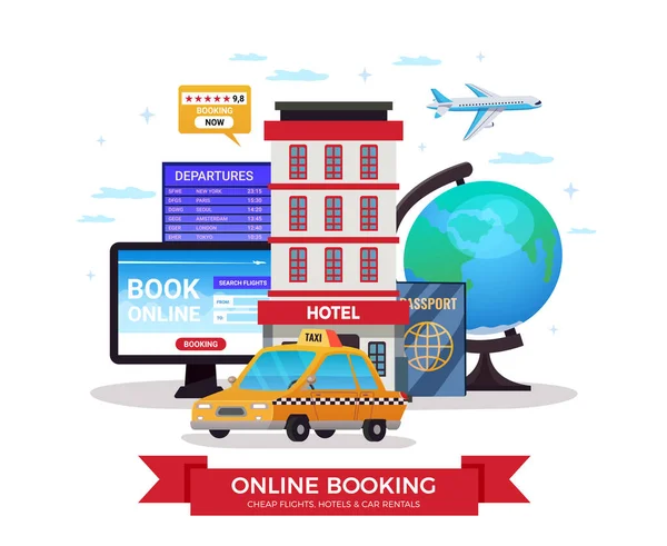 Travel Tourism Booking Samenstelling — Stockvector