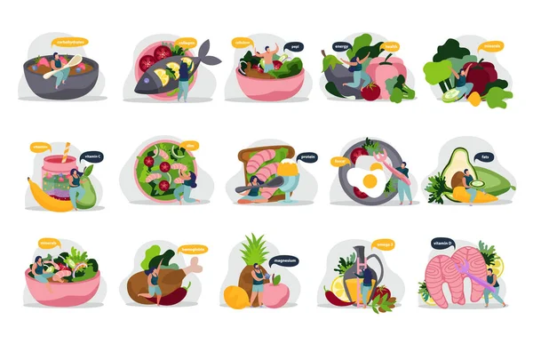 Conjunto de ícones de comida super — Vetor de Stock