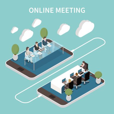 Toplantı Odası Çevrimiçi Isometric 