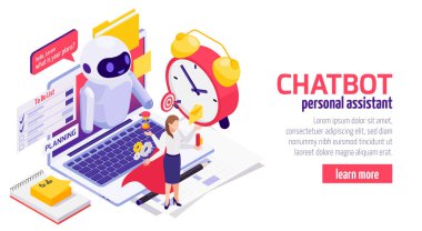 Chatbot Haberci Isometric Banner