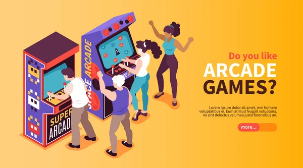 Retro Game Machines Banner — Stockvector