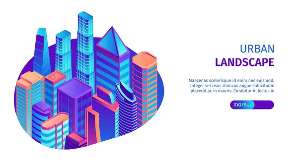 Paisaje urbano Banner horizontal — Vector de stock