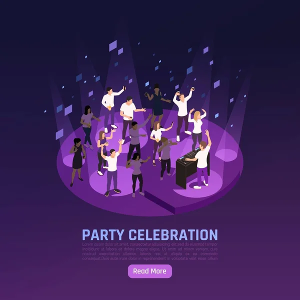 Party People Contexte isométrique — Image vectorielle