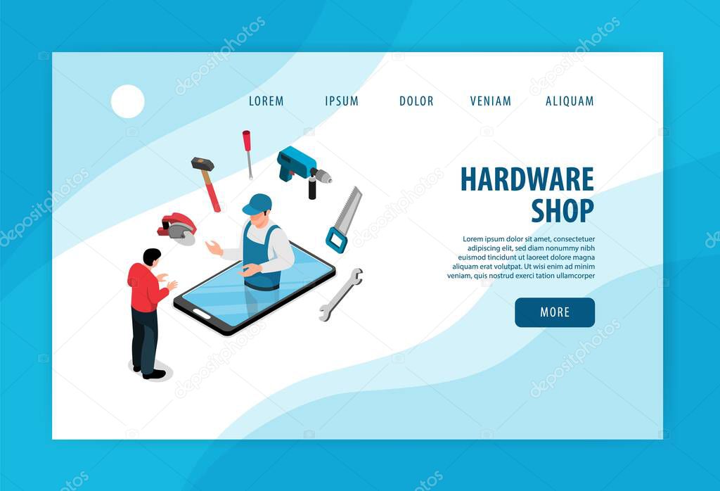 Man Buying Tools At Online Hardware Shop 3d Isometric Banner Vector Illustration Premium Vector In Adobe Illustrator Ai Ai Format Encapsulated Postscript Eps Eps Format