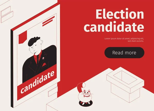 Candidato a la elección Banner isométrico — Vector de stock