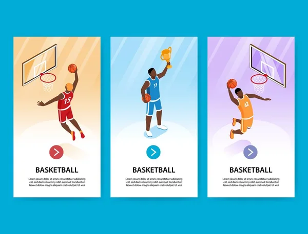 Banners verticales de baloncesto — Archivo Imágenes Vectoriales