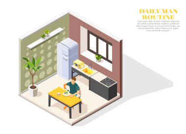 Günlük rutin Isometric Bileşimi