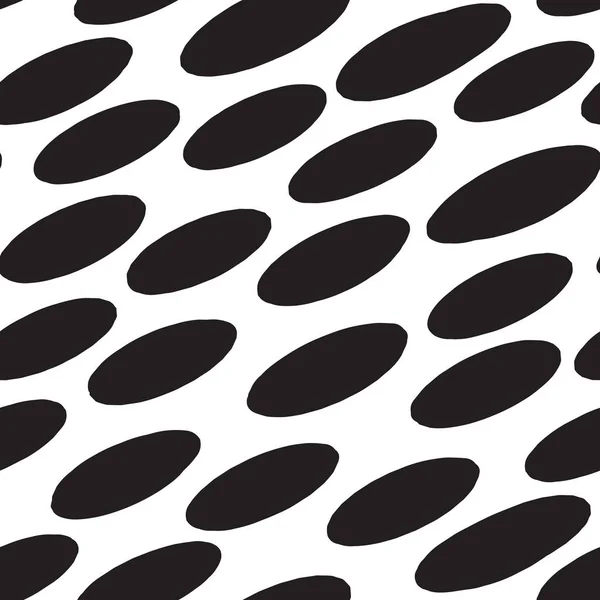 Schwarze diagonale Ellipsen. einfache abstrakte nahtlose Muster — Stockvektor