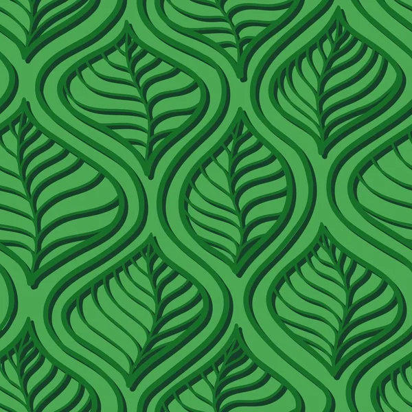 Yeşil yapraklar. Basit şekiller ve gölgeler. Parlak, pürüzsüz desen. tekstil tasarımı