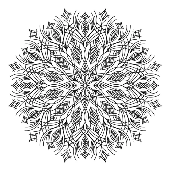 Redondo ilustraciones vectoriales simétricas. Patrón mandala. diseño de tarjeta de invitación — Vector de stock