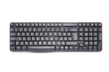 Wireless computer keyboard isolated on white background clipart