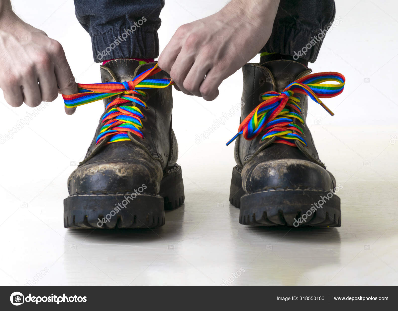 rainbow boot laces