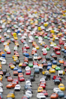 Toy cars traffic jam clipart