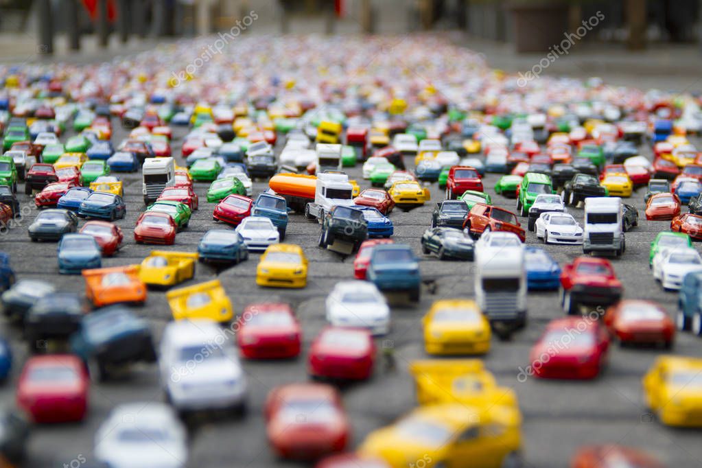Toy cars traffic jam — Stock Photo © jos_temprano 186834590