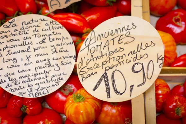 Varias Cajas Fresas Rojas Mercado Antibes Francia Febrero 2016 — Foto de Stock