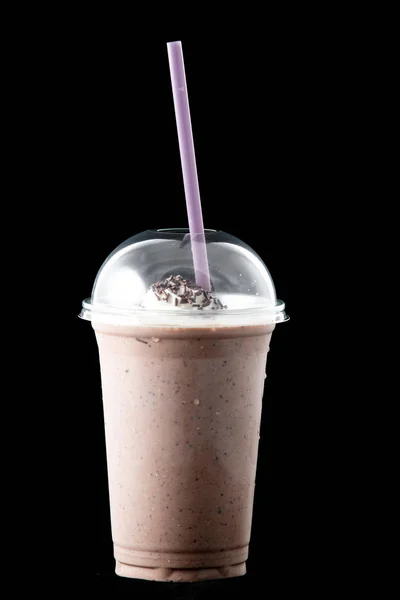 Chocolade milkshake in een glas. — Stockfoto