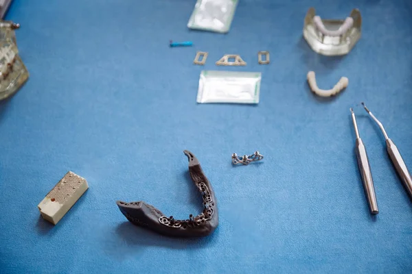 Stomatoloji ve maksimum çene ameliyatı için plastik çene modeli.