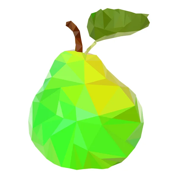 Green pear in a polygonal style. — Stock Photo, Image