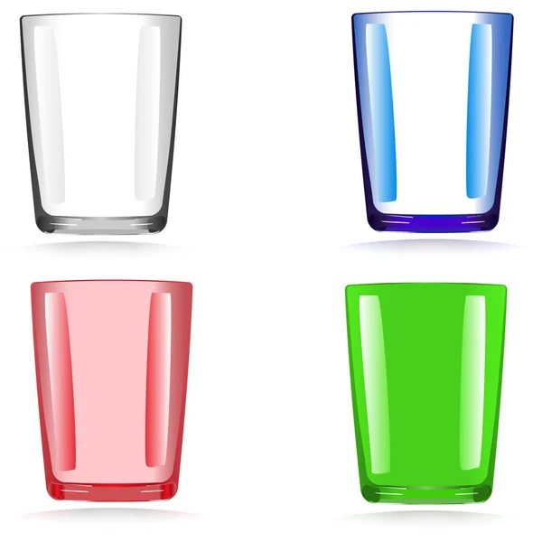 Glasses of red, green, blue. — Stock Photo, Image