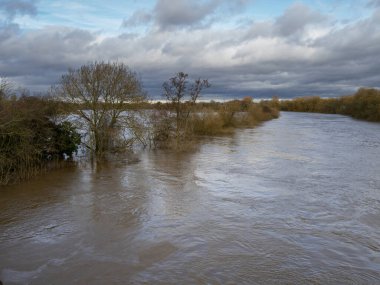 River Ouse flooding fields near York, England