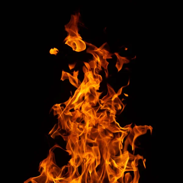 Feuer auf schwarzem Hintergrund. — Stockfoto