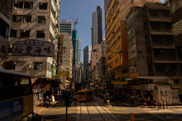 Hong Kong China November 2019 Central Streets Hong Kong Taxis — Stok fotoğraf