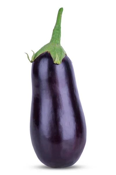 Large Ripe Eggplant White Background Closeup — Stock Photo, Image