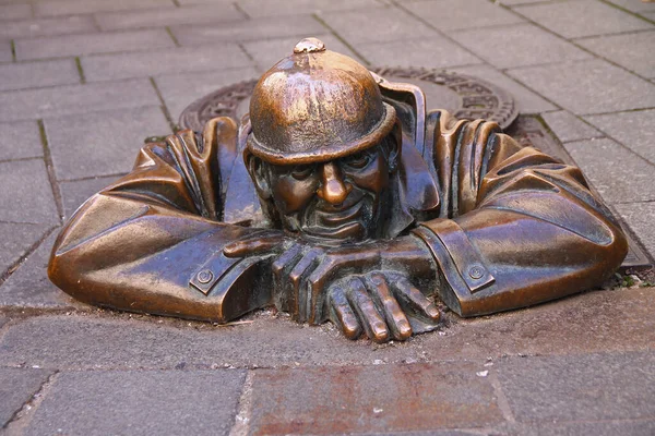 Człowiek Pracy Pomnik Brązu Bratysławie — Zdjęcie stockowe
