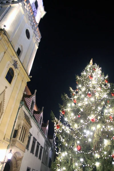 Vánoce Tři Zimě Bratislavská Noc — Stock fotografie