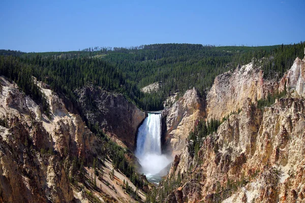 Vista Grand Canyon Das Cachoeiras Yellowstone — Fotografia de Stock