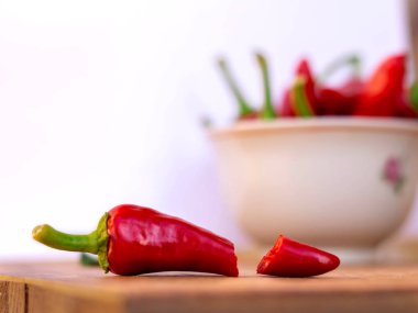 Metin için boş alanı olan kırmızı biber