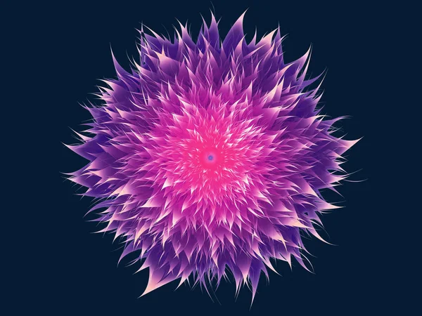 Koyu mavi arkaplanda soyut tüylü pembe çiçek