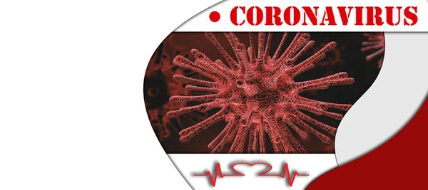Coronavirus Alerta Folheto Banner Com Espaço Branco Para Seu Texto — Fotografia de Stock