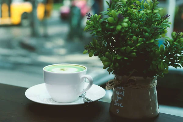 Grønn te, nærbilde – stockfoto