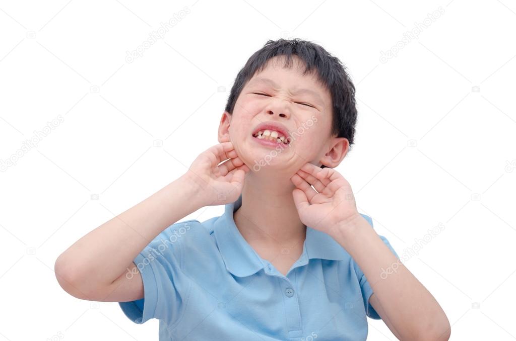 boy scratching his allergy face