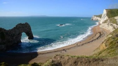 Doğal kireçtaşı arch Jurassic Coast, Dorset, İngiltere 
