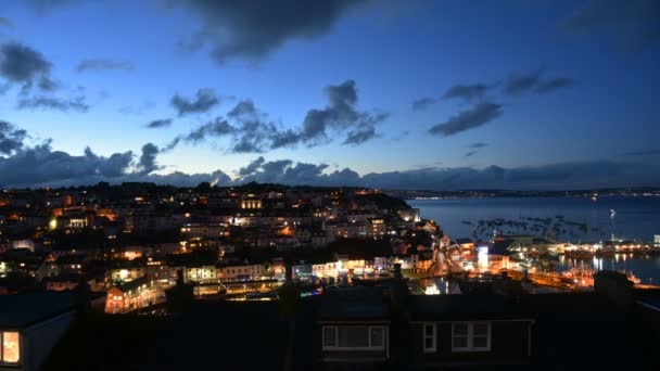 Time lapse of the harbor of brixham in devon, England . — Stock Video