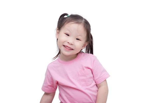 Menina sorrindo sobre fundo branco — Fotografia de Stock