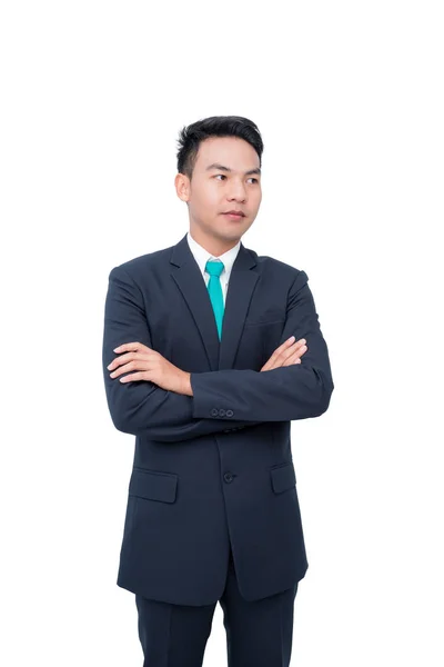 Young Asian Businessman Isolated White Background — Stock Photo, Image