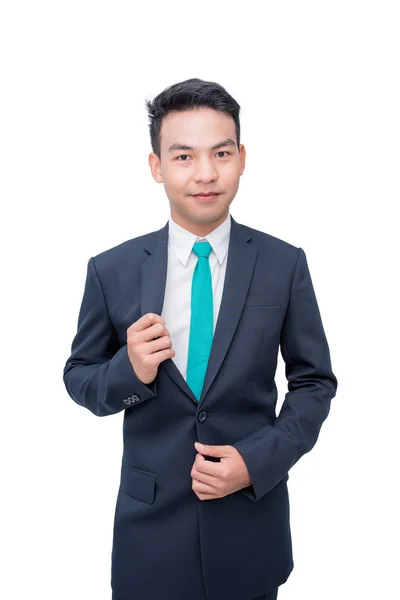 Junge Asiatische Geschäftsmann Isoliert Über Weißen Hintergrund — Stockfoto
