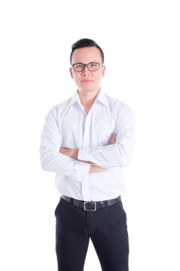 genç adam ayakta beyaz 