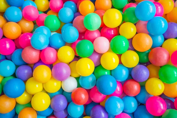 Top view of many balls in ball pool at playground