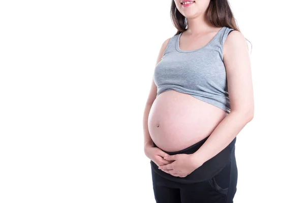 Pregnancy standing over white background — Stock Photo, Image